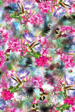 手绘水彩印花华亿平台图片