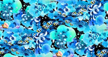 手绘水彩印花华亿平台图片