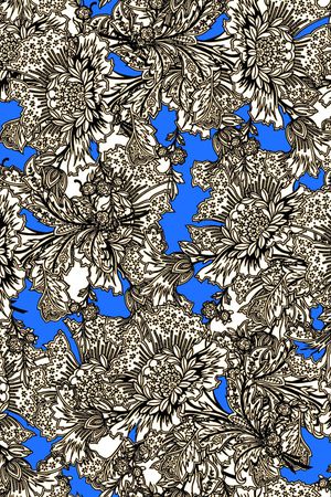 传统★花朵图案印花华亿平台图片