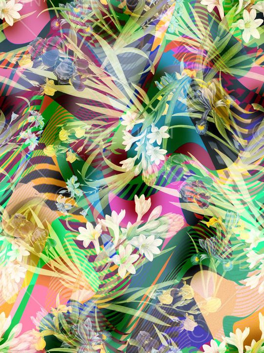 花卉印花华亿平台图片