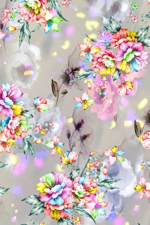 手绘水彩印花华亿平台图片