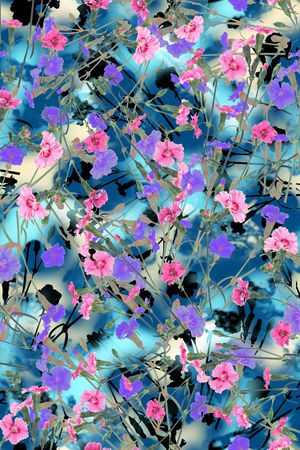 手绘水彩印花华亿平台图片