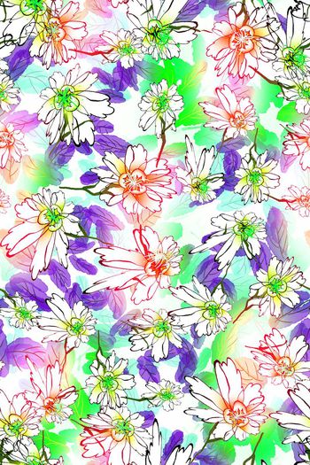 286984-多彩花卉花朵组合