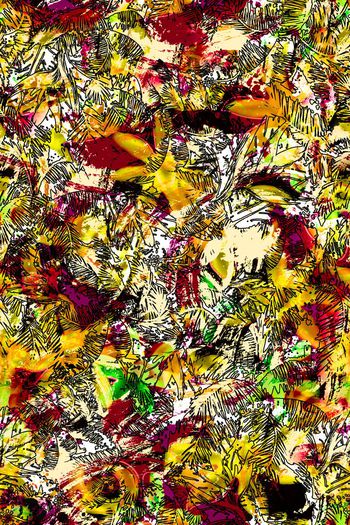 286987-抽象热带椰树水彩