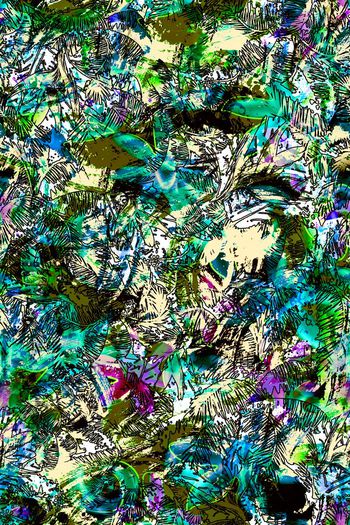 286988-抽象热带椰树水彩