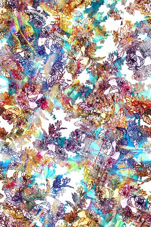 手绘水彩印花华亿平台图片