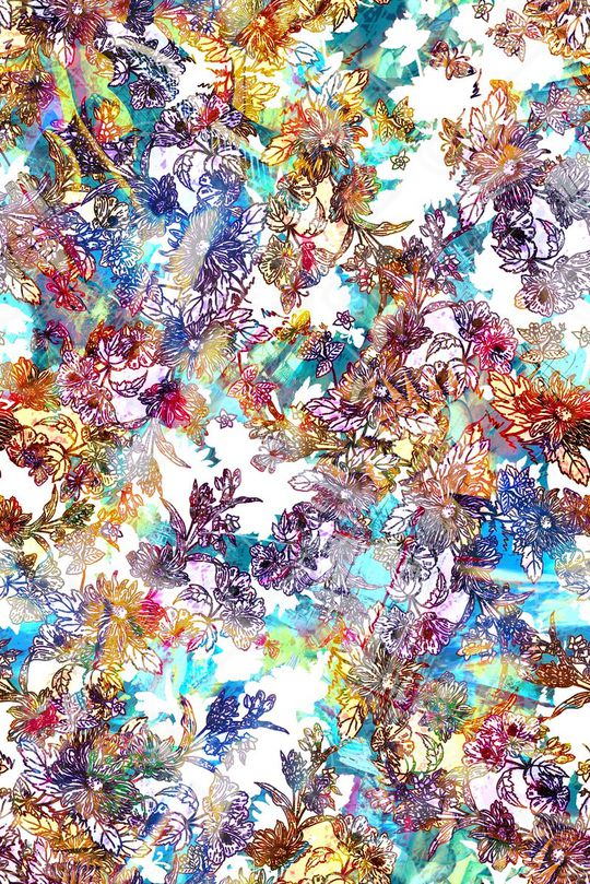 手绘水彩印花华亿平台图片