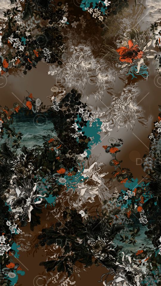 手绘水彩印花华亿平台图片