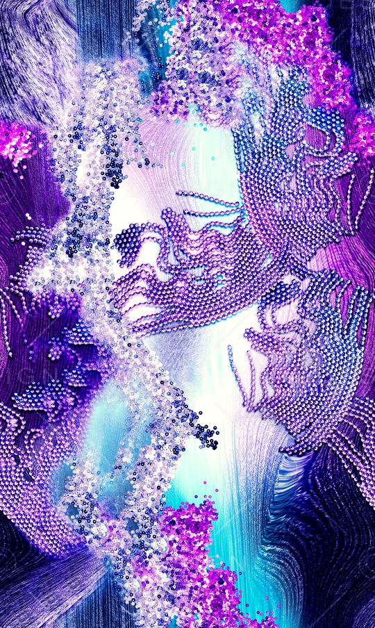 几何线条印花华亿平台图片