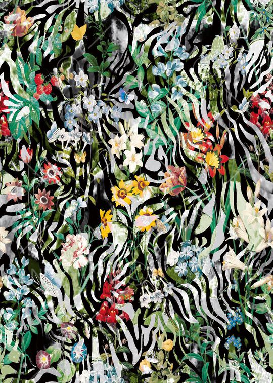 手绘水彩印花华亿平台图片