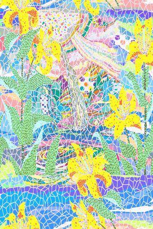 手绘水彩印花华亿平台图片