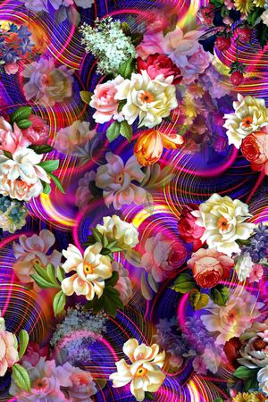 手绘水彩印花华亿平台图片