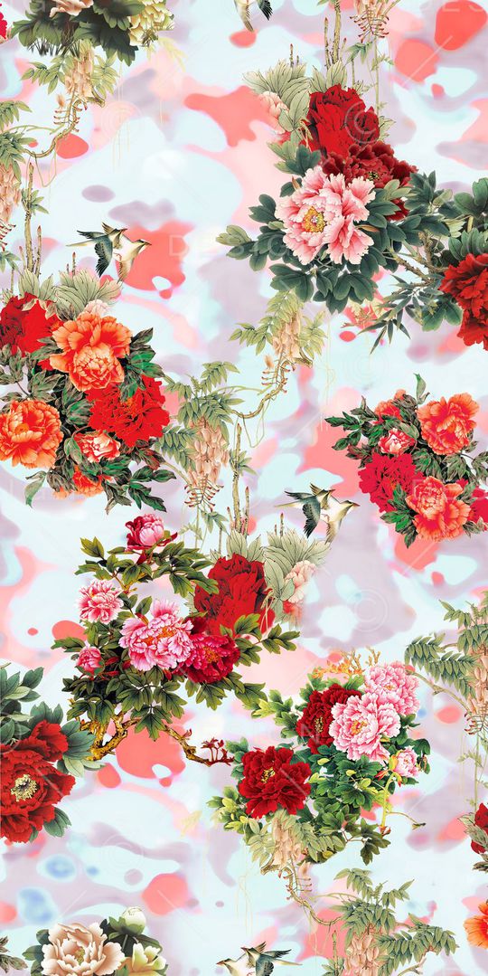 手绘水彩印花华亿平台图片