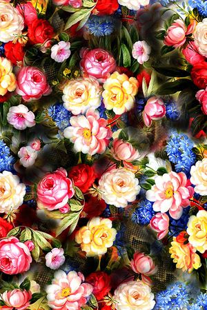 手绘水彩印花华亿平台图片