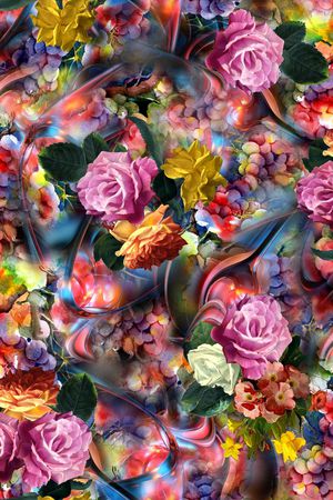 手绘水彩印花华亿平台图片