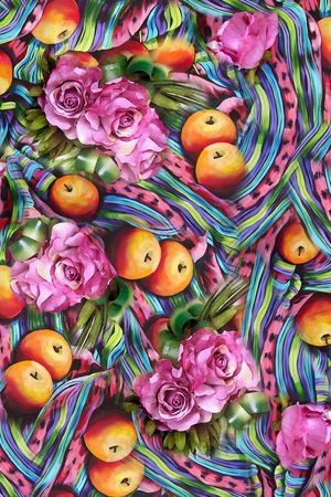 手绘水彩印花华亿平台图片