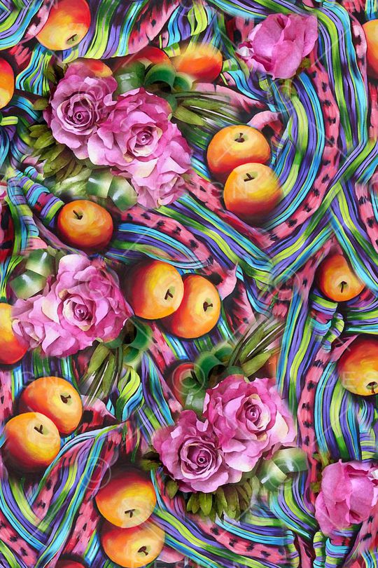 手绘水彩印花华亿平台图片