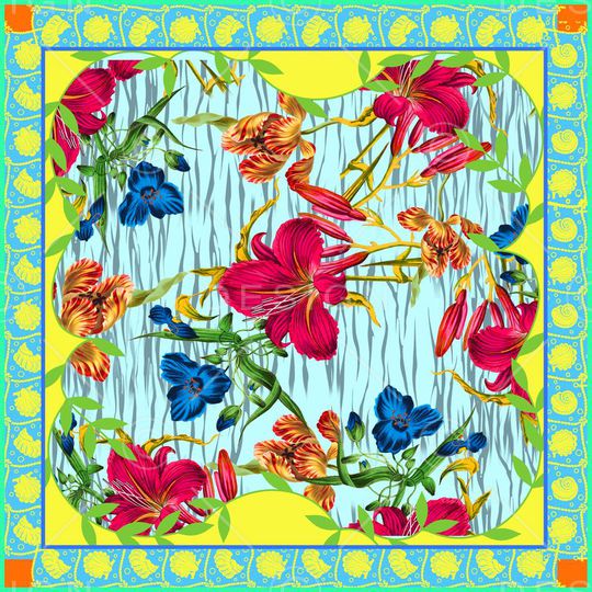 手绘水彩印花华亿平台图片