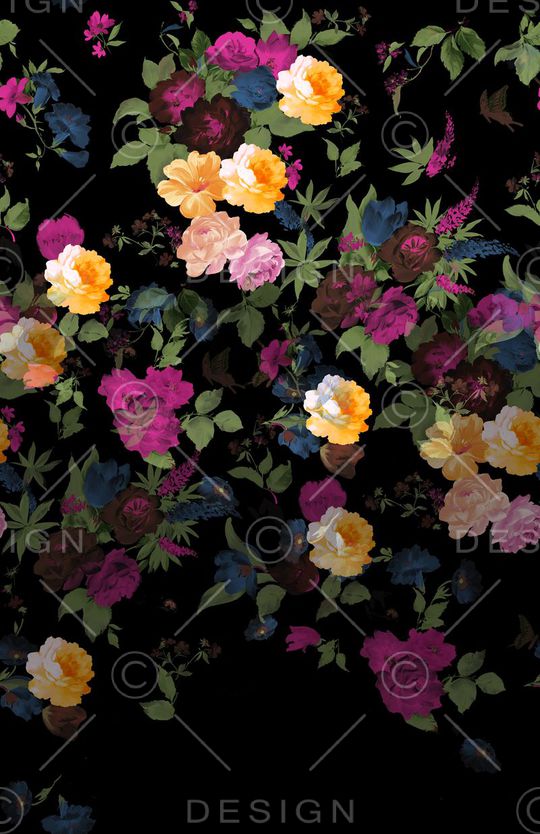 手绘水彩印花华亿平台图片