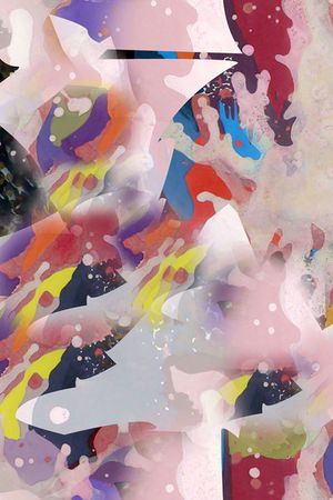 几何色块印花华亿平台图片