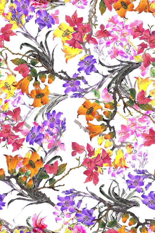 花卉印花华亿平台图片