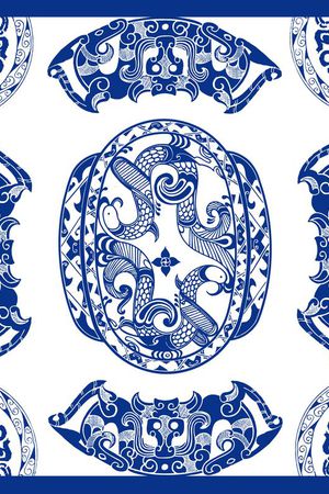 青花瓷印花华亿平台图片