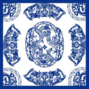 青花瓷印花华亿平台图片