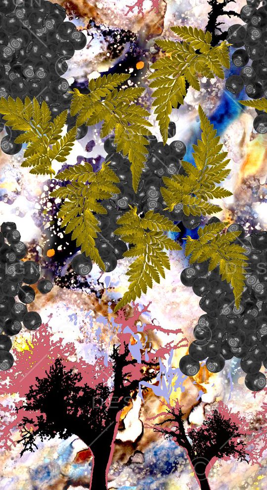 手绘水彩印花华亿平台图片