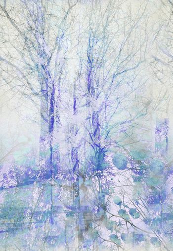 288489-抽象树枝树林水彩油画笔触印花