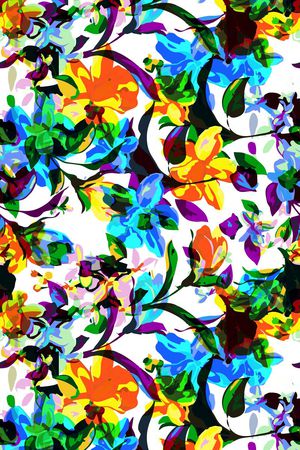 手绘水彩印花华亿平台图片