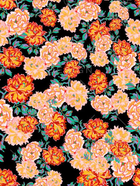 手绘水彩印花华亿平台图片