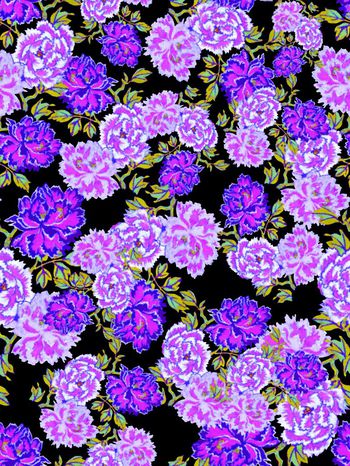 288755-黑底花卉花朵组合