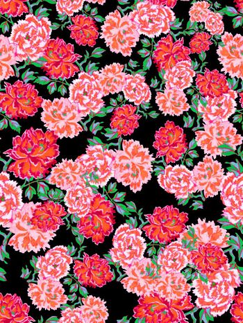 288757-黑底花卉花朵组合