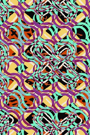 几何圆环印花华亿平台图片