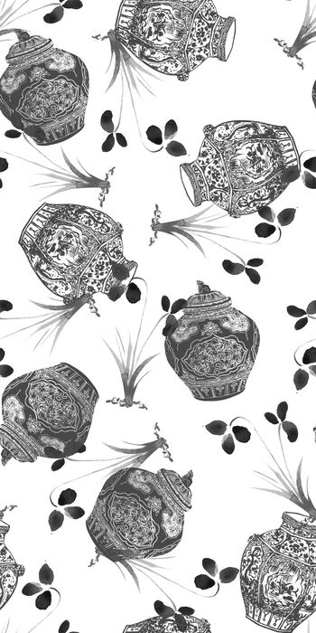 288923-中国风青花瓷写意花朵