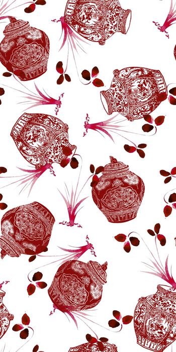 288924-中国风青花瓷写意花朵