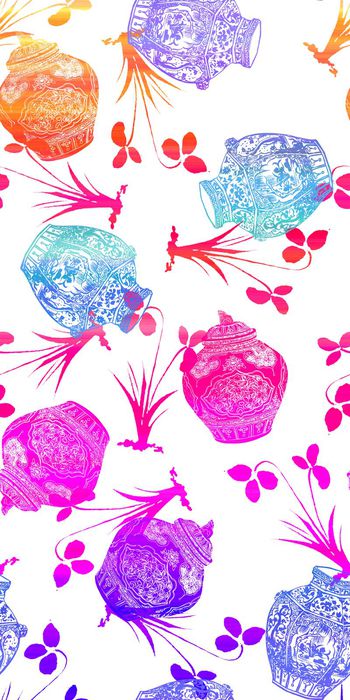 288926-中国风青花瓷写意花朵