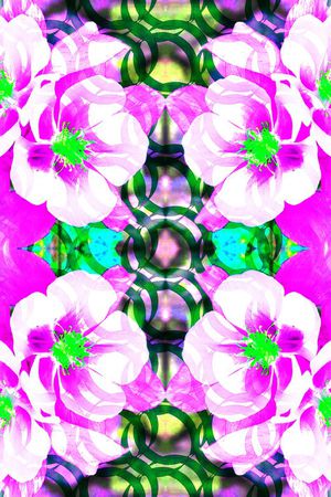 几何圆环印花华亿平台图片