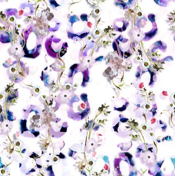 289154-水彩植物 朦胧豹纹底纹