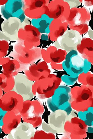 手绘水彩印花华亿平台图片