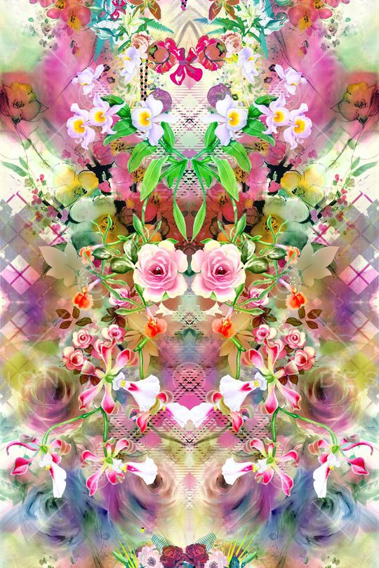 手绘水彩印花华亿平台图片