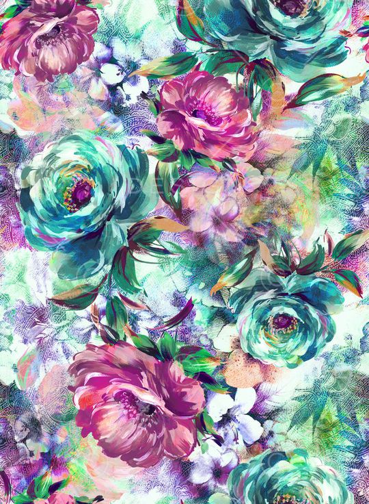 油画大花印花华亿平台图片