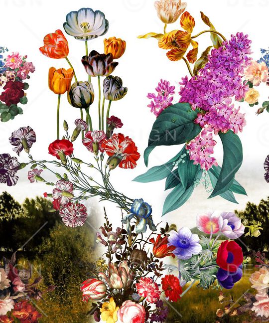 花卉印花华亿平台图片