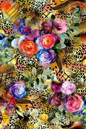 花卉印花华亿平台图片