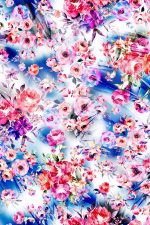 手绘水彩印花华亿平台图片