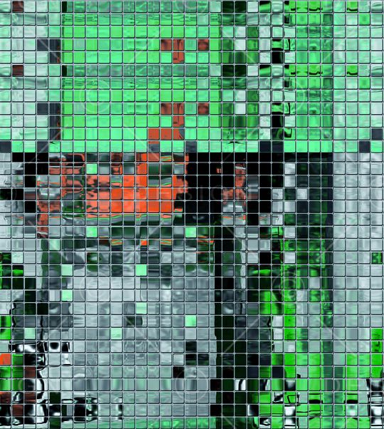 几何方格印花华亿平台图片