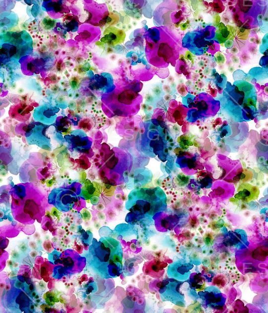 手绘水彩印花华亿平台图片