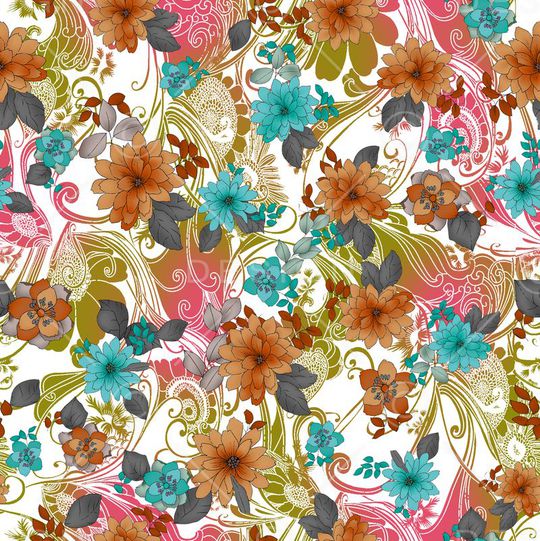 手绘水彩印花华亿平台图片