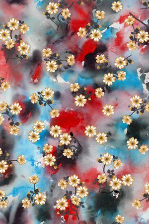 手绘水彩印花华亿平台图片