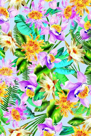 手绘水彩印花华亿平台图片